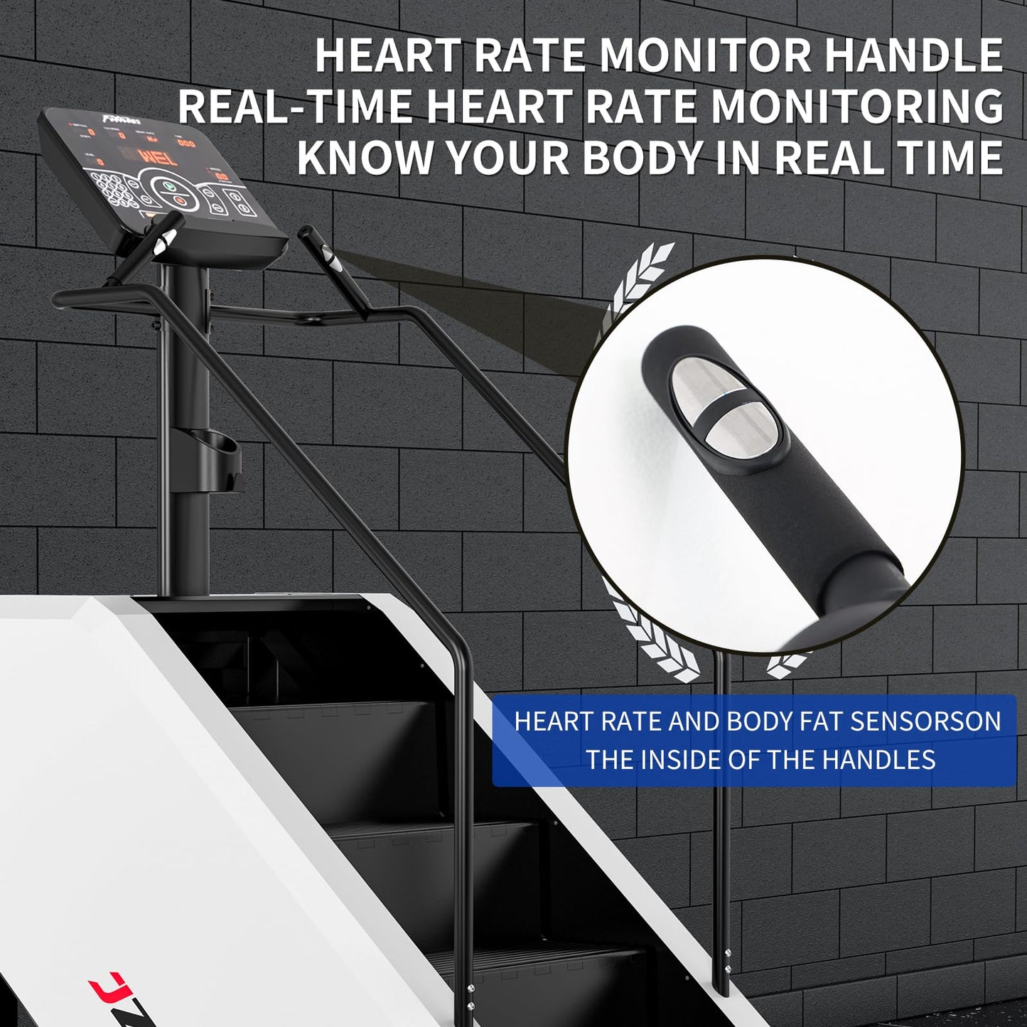 Stair Machine, Commercial Grade Stepmill Machine, Stair Stepper with LCD Screen, Cardio and Lower Body Workouts, 450LBS, 15-164 Steps/Minute, White
