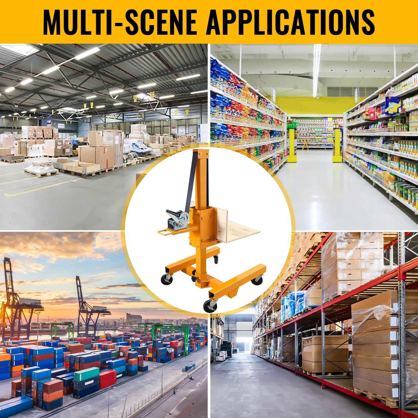 Manual Pallet Stacker Hand Pallet Forklift 330lbs Capacity Fix Legs with Adjustable Forks Suitable for Pallets,Cabinet Lift