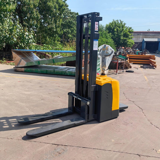 Electric Warehouse Forklift Stacker, Battery Powered Pallet Handling System, Walk Behind Hydraulic Lift Truck, Stacking Equipment Machine, Material Handling Forklift