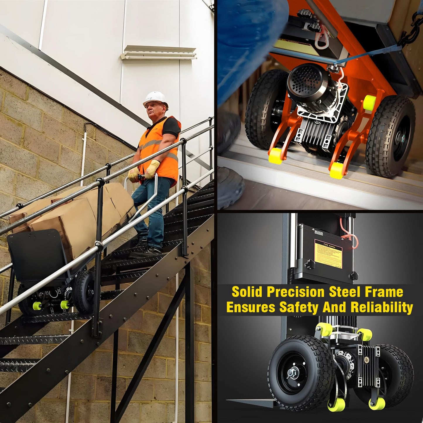 Electric Stair Climbing Dolly, Heavy Duty Cart 880lbs Capacity 1200W Motorized Hand Truck, Up and Down Stairs Effortless
