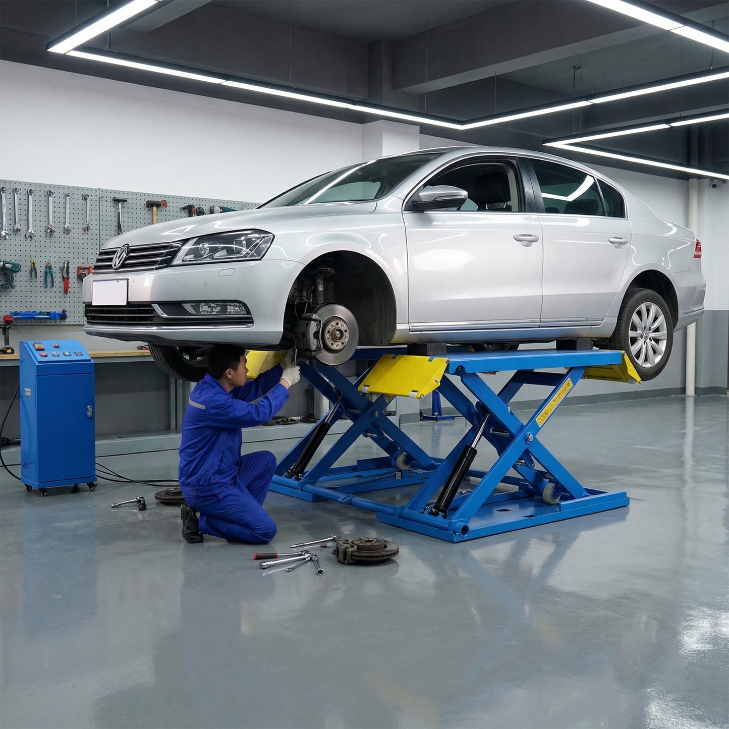 MutsMover 8,000 LBS Portable Car Lift with Air Unlock, 40" Max Lift Height Heavy-Duty Hydraulic Vehicle Lift, Rolling Garage Auto Lift for SUVs, Trucks & Light Duty Vehicles, 110V