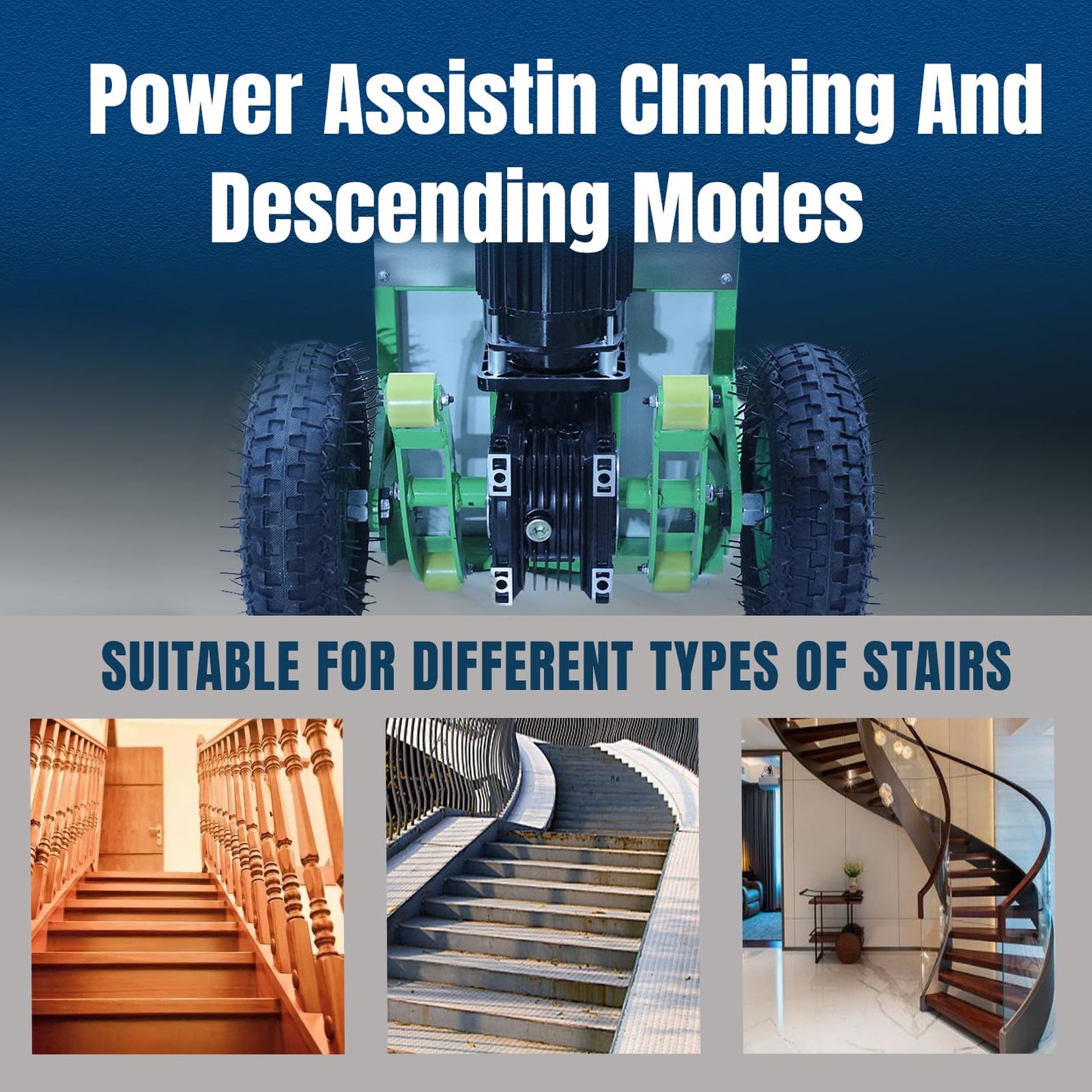 Electric Stair Climbing Dolly, Heavy Duty Cart 880lbs Capacity 1200W Motorized Hand Truck with Foldable Design for Moving Furniture Fridge Appliance(Orange)