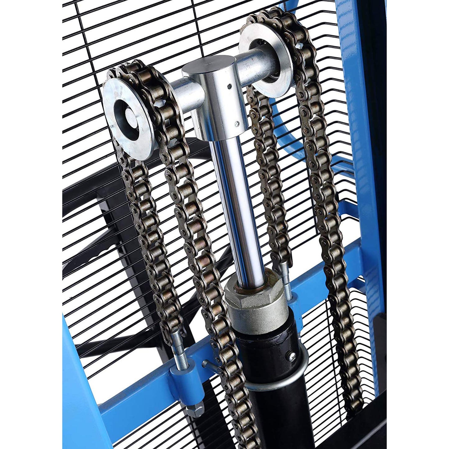 DAZONE Manual Forklifts & Pallet Stackers, Hand Pump Operated Lift Trucks Easy Lifting of Lighter Loads 2200LBs in Small Warehouses/Light Industrial Environments MAX 63" Lift Height