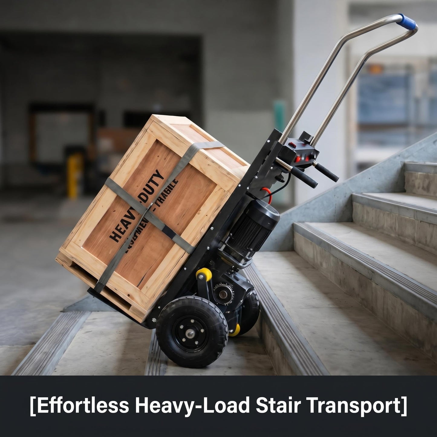 Large Load Capacity Electric Stair Climbing Cart, Electric Stair Climbing Machine for Construction, Large Load Capacity Electric Stair Climbing Cart with 48V Lithium Battery