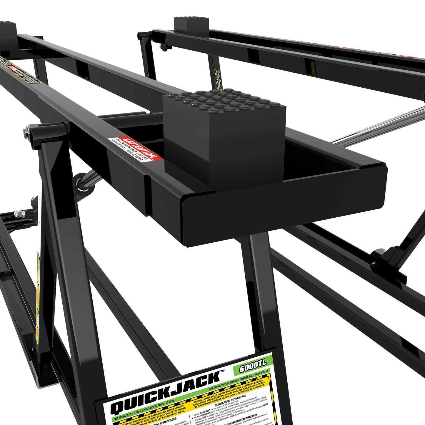 QuickJack Bundle - 6000TL Portable Car Lift, Wall Hangers & Pinch-Weld Blocks, ALI Certified, 6,000-lbs. Capacity, 110V Power Unit, Car Lift for Garage, Shop, & Mechanic