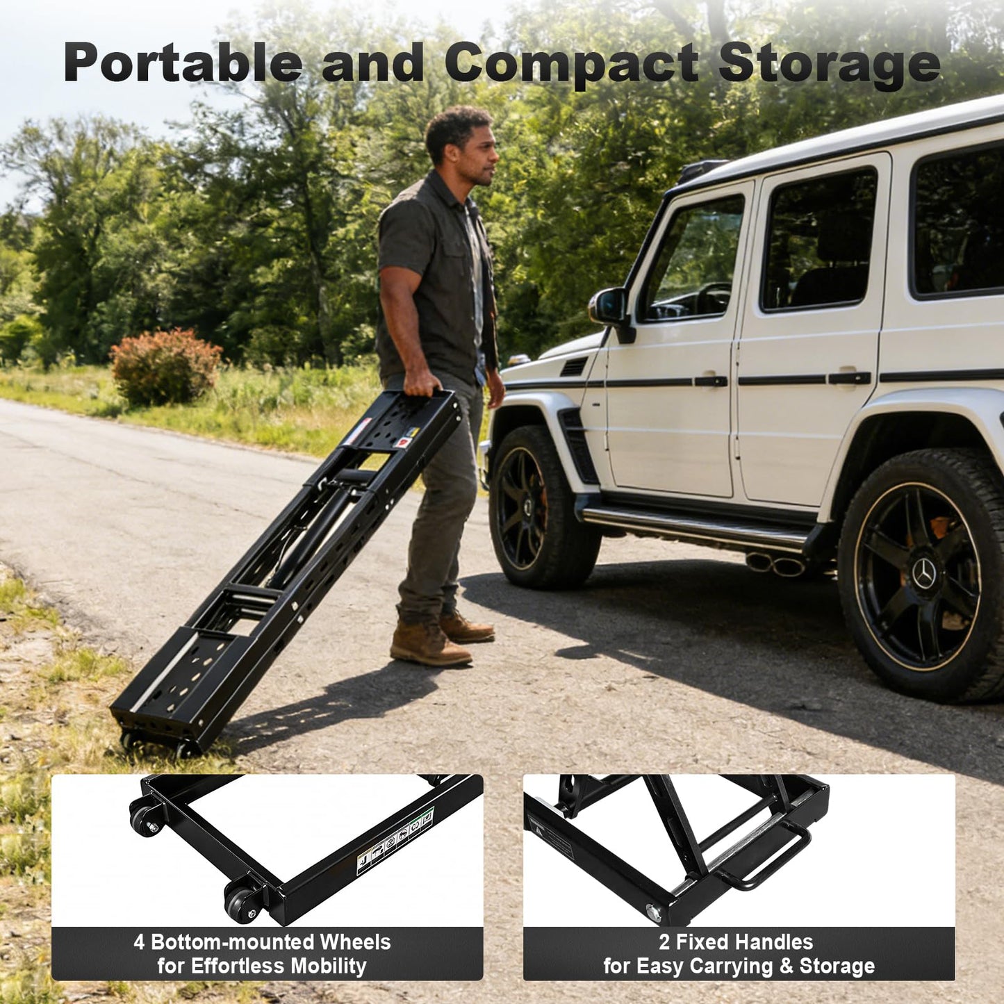BILT HARD Portable Car Lift with 6000 LBS Capacity, 25.4" Max Lifting Height Quick Jack with 110V / 550W Motor, 25-30s Fast Lift Cycle time for Cars, SUVs, Light Trucks, Shop and Garage Use