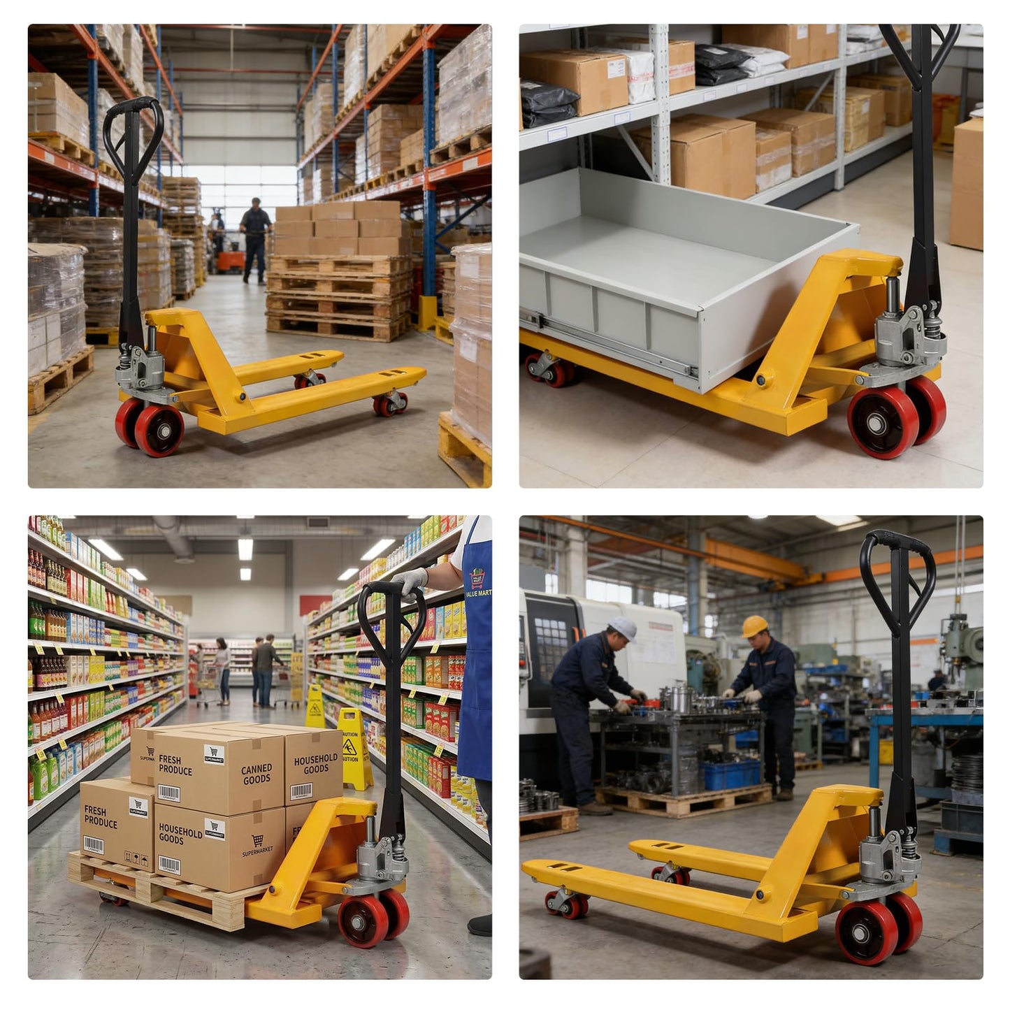LTMG Pallet Jack, 5500 lbs Capacity Manual Pallet Truck with 27" W x 48" L Forks PU Wheels Industrial Duty Pallet Trucks for Warehouse, Factory, Logistics, Workshop