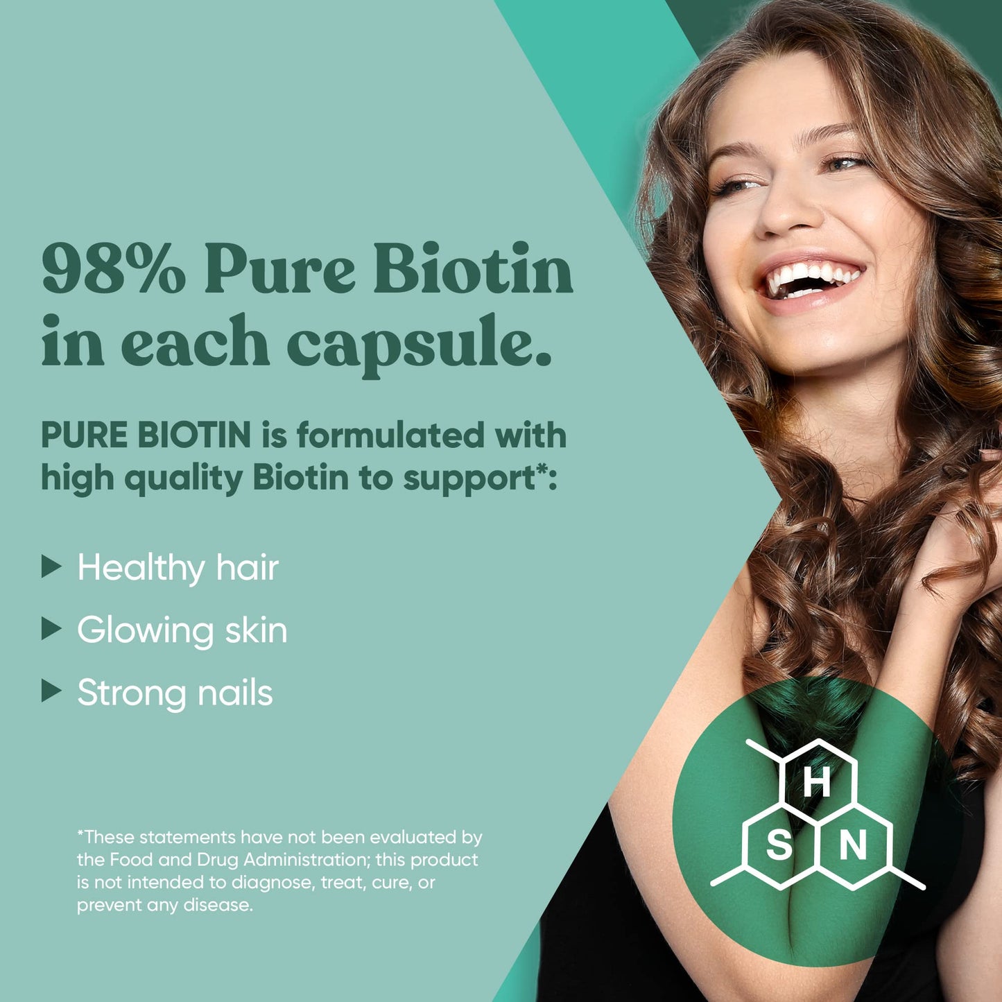 Biotin 5000 mcg Hair Skin Nails Supplement - High-Potency Hair Growth Vitamins for Women & Men - Provide Powerful Support for Healthy Hair, Stronger Nails and Glowing Skin - 120 Vegan Soft Capsules