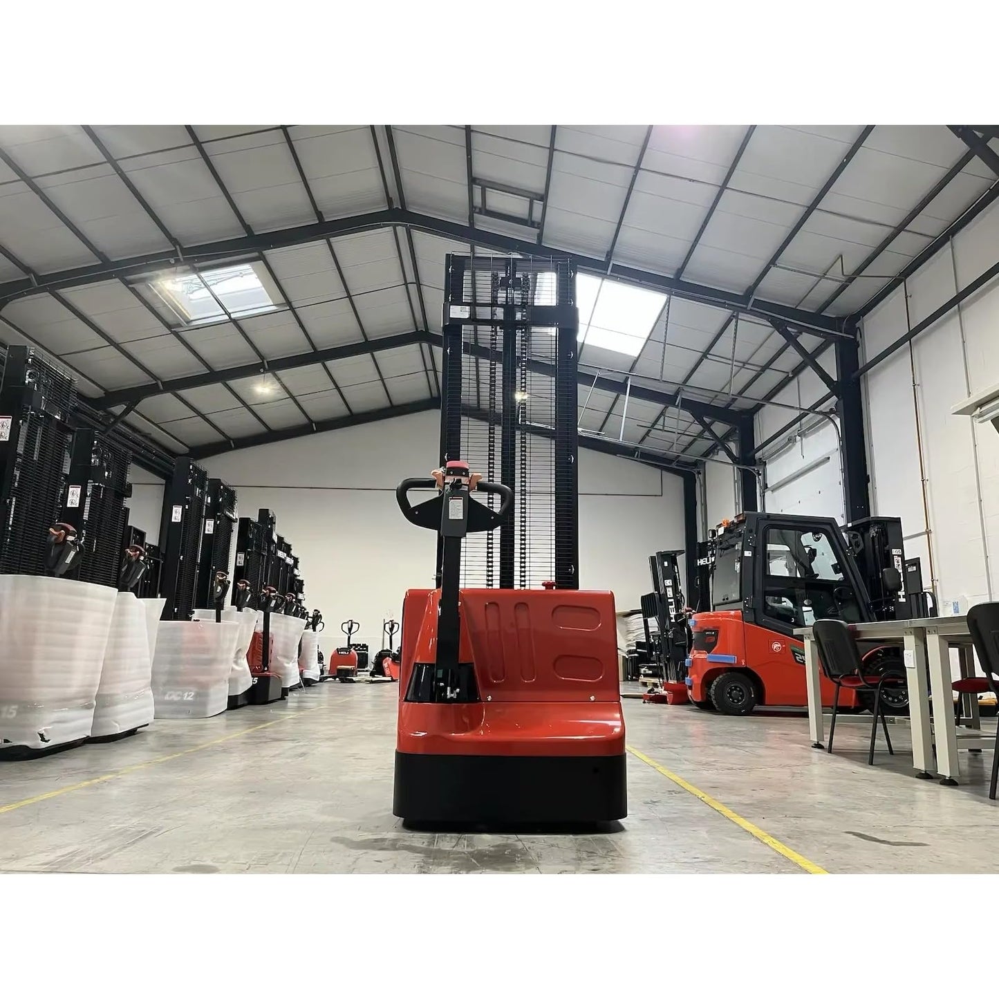 Electric Pallet Stacking Equipment, Battery Powered Stacker Forklift, Walk Behind Hydraulic Lift Machine, Warehouse Pallet Handling System, Material Handling Equipment