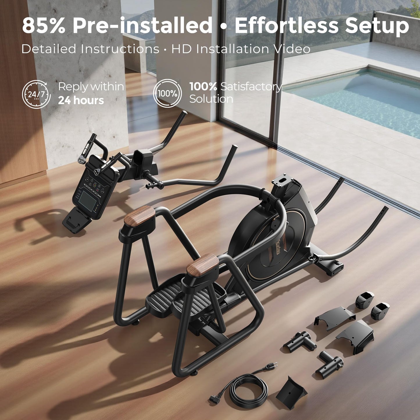 Niceday Elliptical Exercise Machines, Elliptical Machines for Home Use, Elliptical Training Machines 20IN Stride, Magnetic Elliptical Machine with 32-Level Resistance and Smart Touchscreen