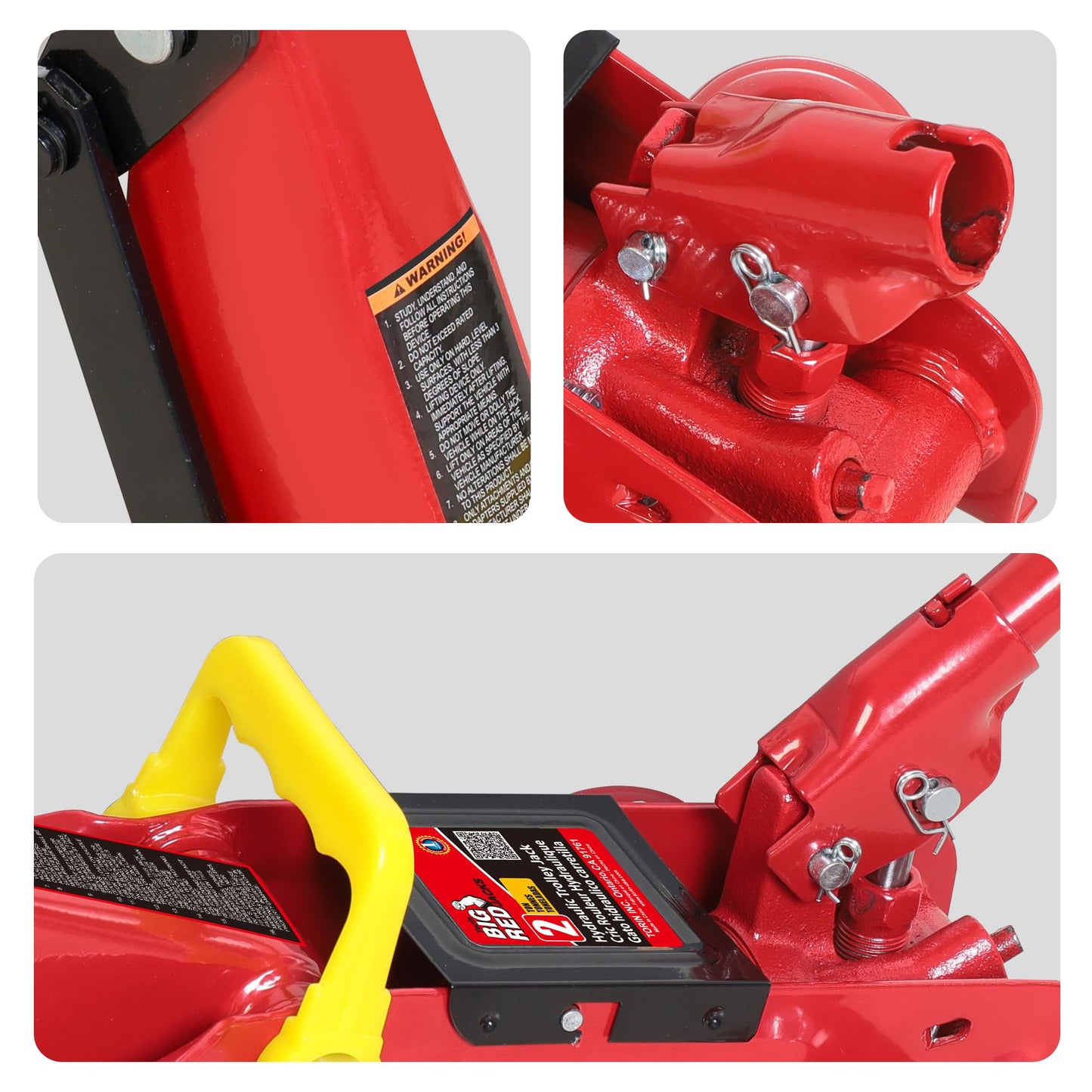 Big RED Torin Low Profile Floor Jack: Hydraulic Trolley Floor Jack Combo with 2 Jack Stands, 2 Ton (4000 lb.) Capacity