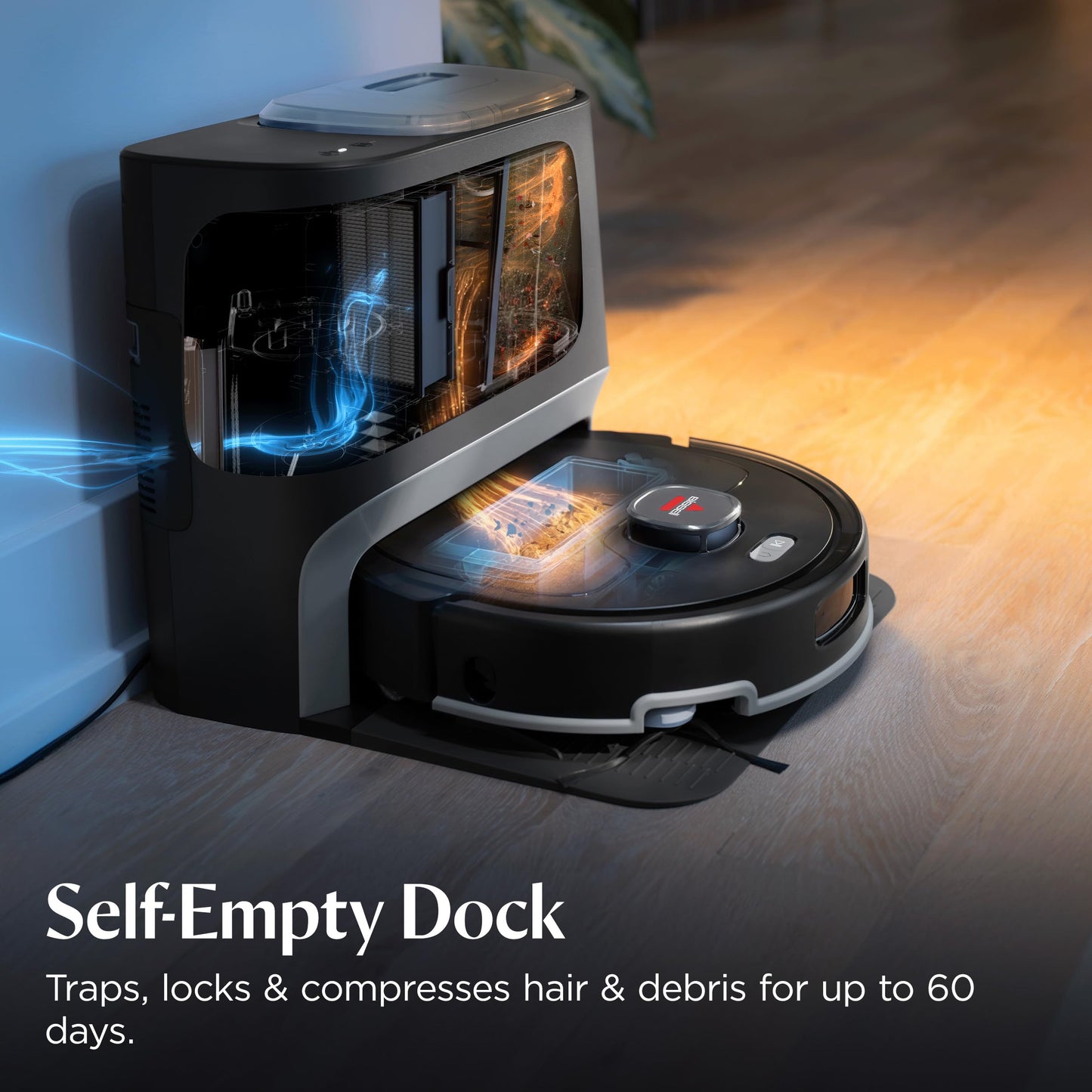 Bissell FlexClean Robot Vacuum & Mop with No Tangle Pet Brush Roll, LiDAR Navigation & Liftable Pad for Pet Hair Removal on Hard Floors & Rugs, HEPA Filtration and Self-Empty Base, 4270