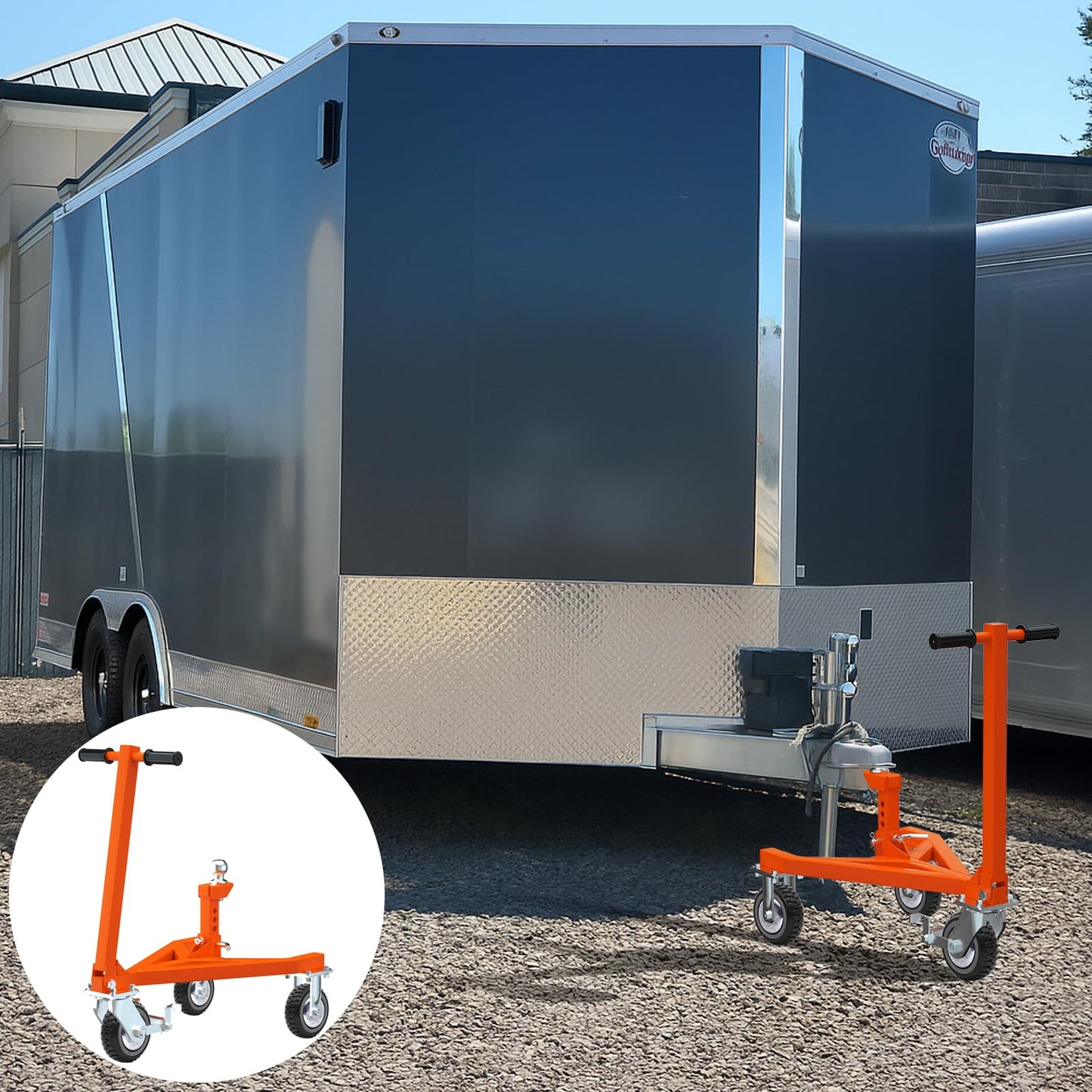 NUOVEPE Trailer Dolly with 2 Inch Ball, Trailer Mover Heavy Duty, Jet Ski Dolly 20000 LBS Road Rating, Adjustable Tongue Height for Moving Trailers, Campers, Jet Skis, RVs, Boats