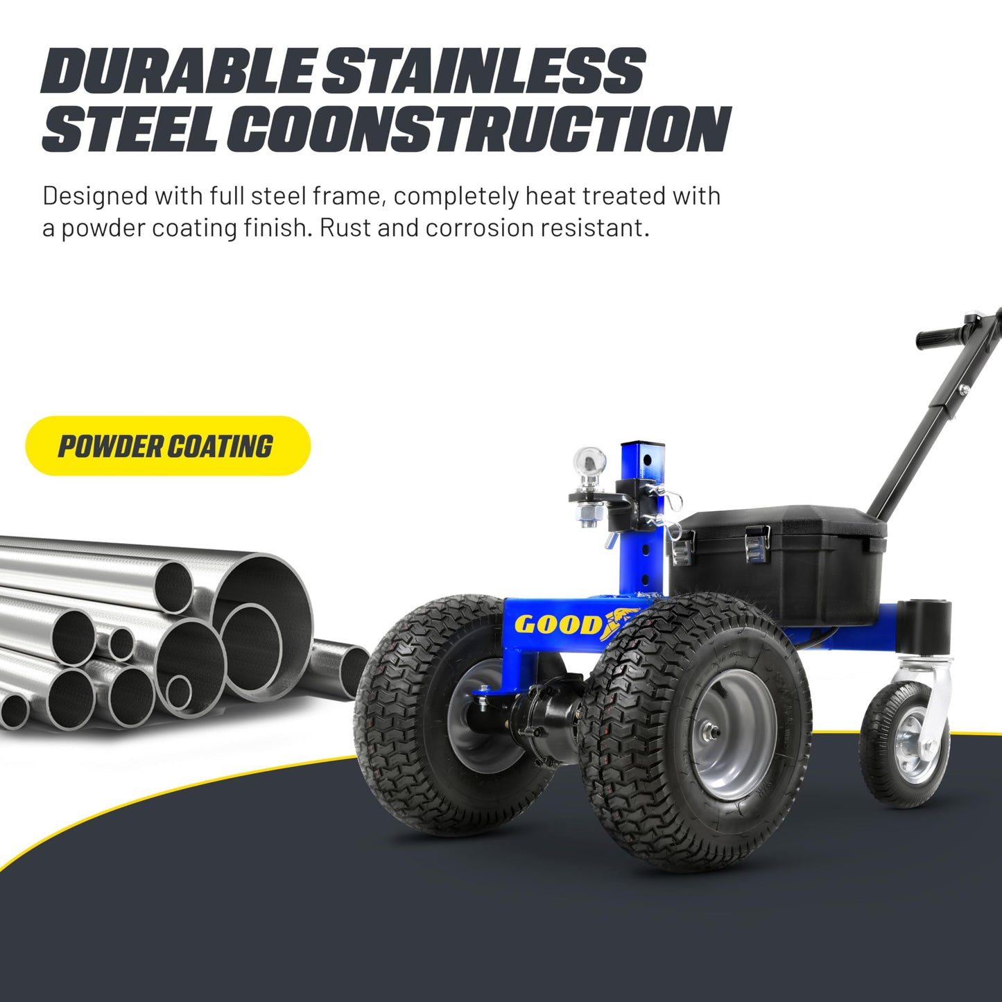 Goodyear Electric Trailer Dolly 3600LBS Max Trailer Weight 600LB Max Tongue Weight DC 24V 800W 7Ah w/Heavy Duty Commercial 2" Ball Hitch Mount