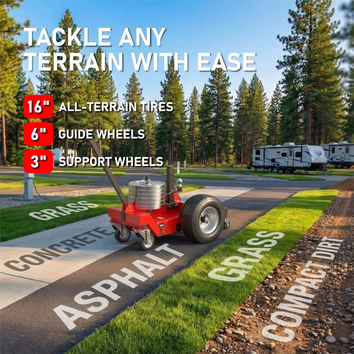 Heavy-Duty Electric Trailer Dolly, 7500 lbs Trailer Weight & 1250 lbs Tongue Weight, All-Terrain Tires,Portable Split Battery Box, Independent Weight Rack, for RVs, Boats & Trailers