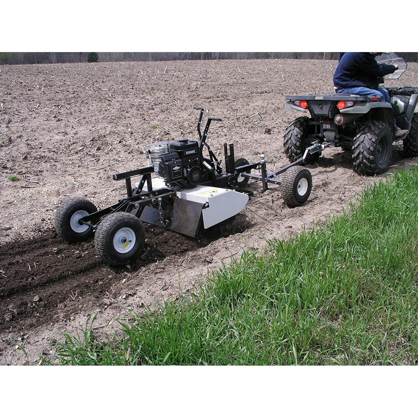 Tow Tuff Heavy Duty 4 Wheeler Weight Distributing Adjustable Trailer Moving Dolly 800 Pound Load Capacity for ATV and UTV, Silver