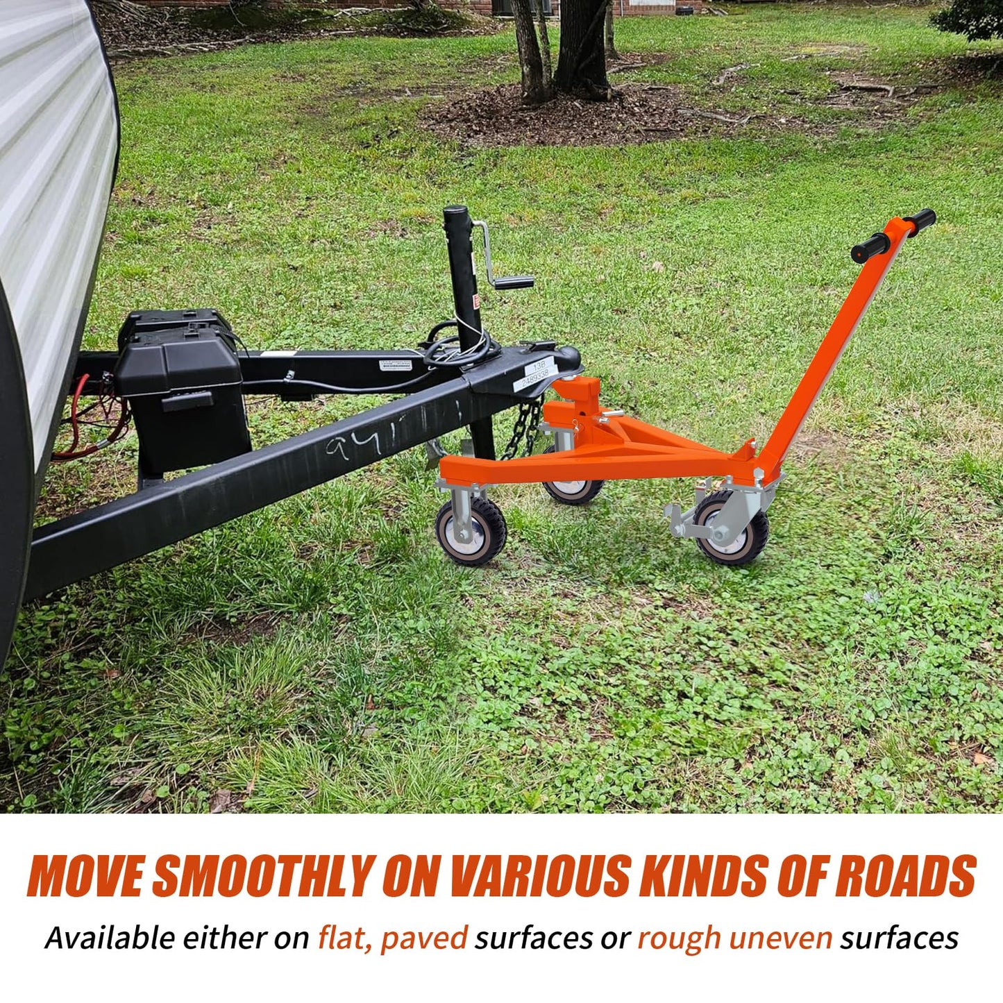 NUOVEPE Trailer Dolly with 2 Inch Ball, Trailer Mover Heavy Duty, Jet Ski Dolly 20000 LBS Road Rating, Adjustable Tongue Height for Moving Trailers, Campers, Jet Skis, RVs, Boats
