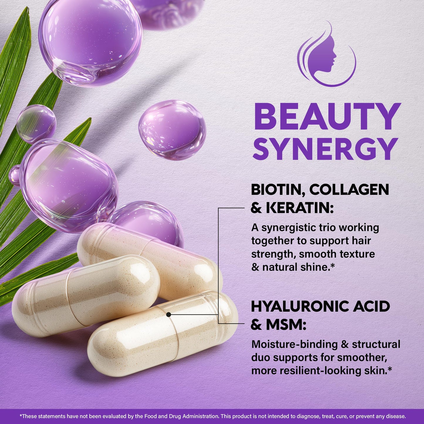 Biotin | Collagen | Hyaluronic Acid | Keratin - Support Normal Hair Growth Cycle, Skin & Nails - Clinically Tested - 25000mcg Vitamins B1, B2, B3, B6 & B7 - for Women & Men - Made in USA, 120 Capsules