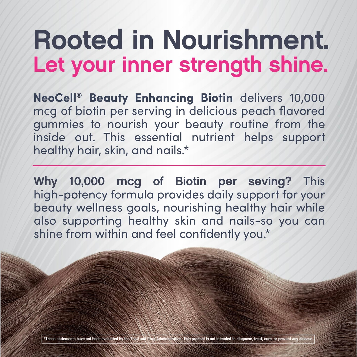 NeoCell biotin 10000mcg Gummies | 72 Count | Beauty Enhancing Supplement | Hair, Skin, and Nails | Peach Flavor