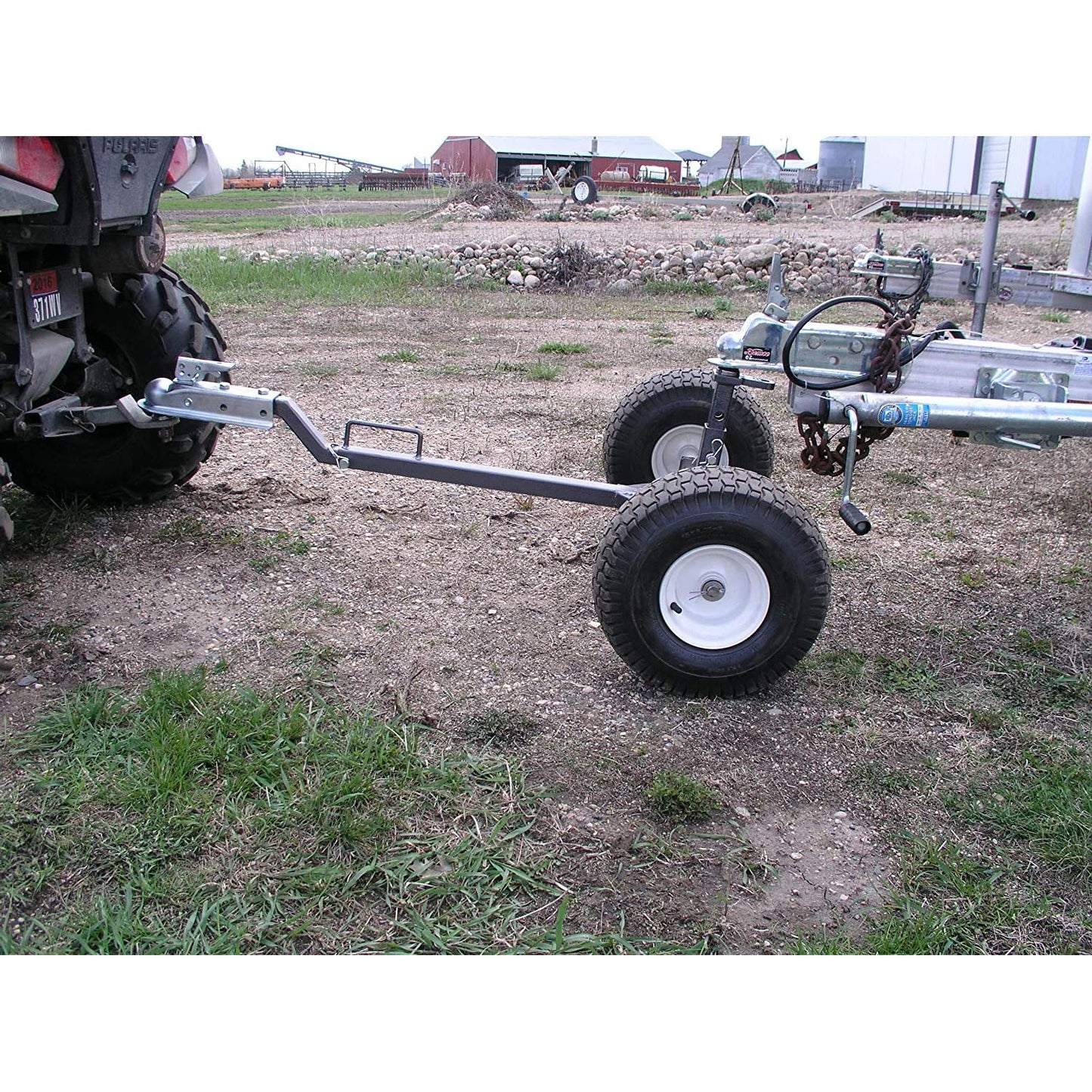 Tow Tuff Heavy Duty 4 Wheeler Weight Distributing Adjustable Trailer Moving Dolly 800 Pound Load Capacity for ATV and UTV, Silver