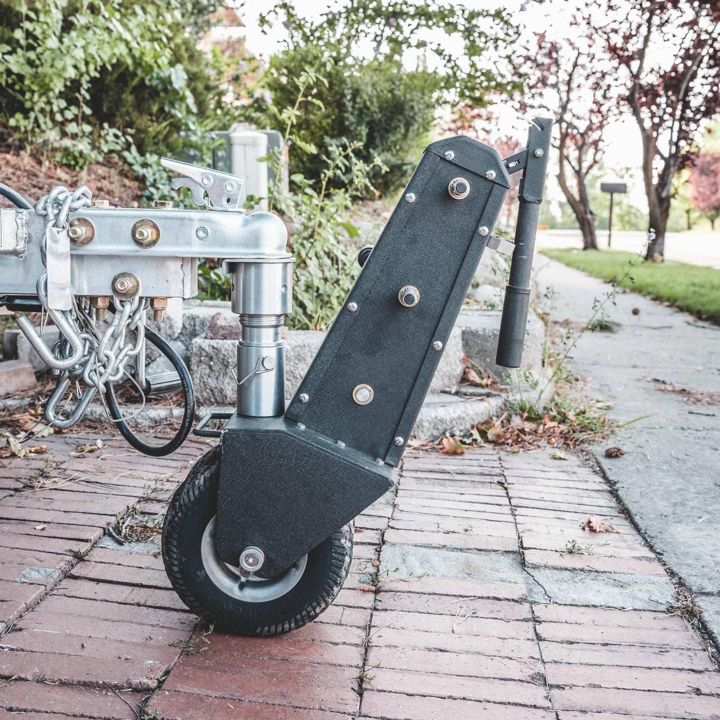 Trailer Valet XL Trailer Dolly with 2 Inch Ball – Drill-Powered or Manual Hand Crank Mover – 10,000 lbs Towing Capacity, 1,000 lbs Tongue Weight – Auto Brake, Never-Flat Tires, TVDA Included