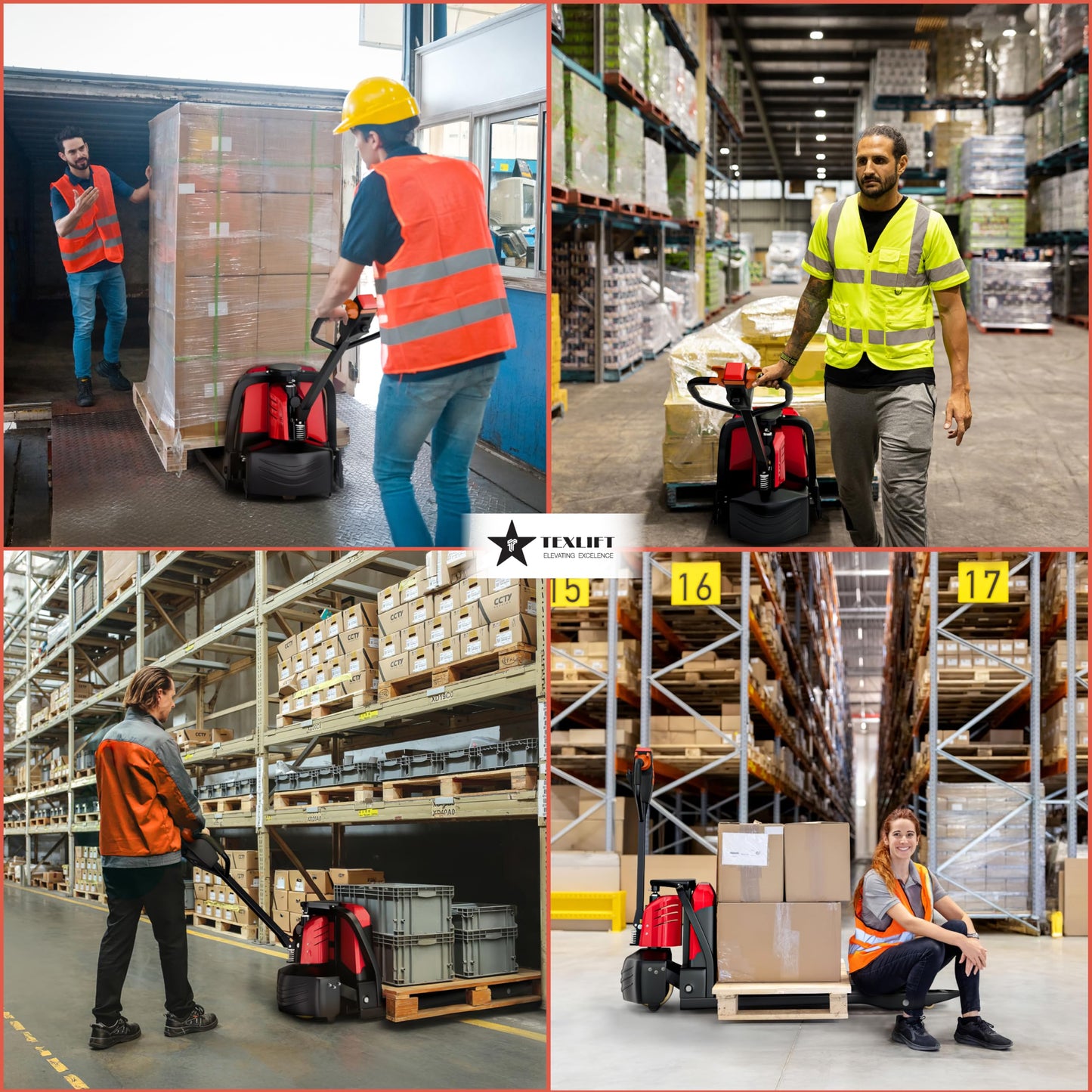 TEXLIFT Full Electric Power Pallet Jack – Standard Duty Pallet Lift Truck 3300 Lbs Capacity, 48” L x 27” W Fork Size, Plug-in 24V/30Ah Lithium Battery – Max Lift Height 8 Inch - 2 Pack