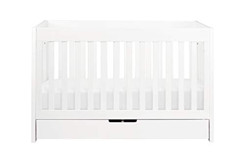 Babyletto Mercer 3-in-1 Convertible Crib with Toddler Bed Conversion Kit in White, Greenguard Gold Certified