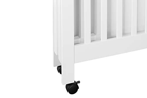Babyletto Origami Mini Portable Crib Folding with Wheels in White, 2 Adjustable Mattress Positions, Greenguard Gold Certified