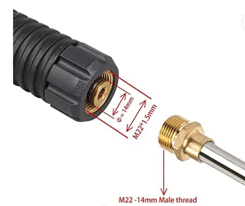 EOPDGIR 4000PSI High Pressure Car Power Washer Spray Gun Wand Lance Nozzle Tips Hose Kit