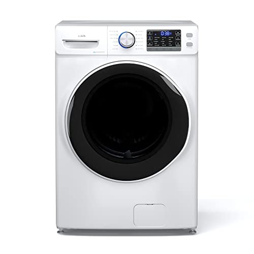 KoolMore FLW-5CWH 27" Front Load X-Large 4.5 Cu. Ft Machine with Quiet Inverter Motor, Steam and Water Plus Functions, 20-Minute Quick, 12 Washing Cycles [120V], White