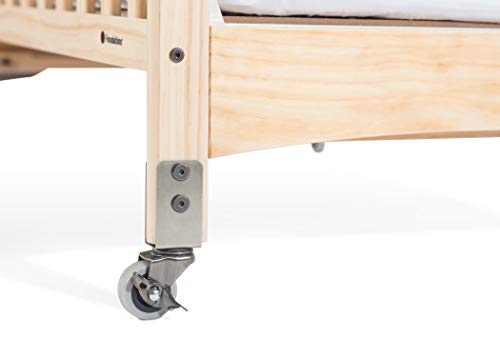 Foundations Serenity Compact Daycare Crib, Fixed-Side with Adjustable Mattress Board, Clearview (Natural)
