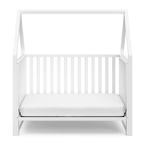 Storkcraft Orchard 5-in-1 Convertible Crib (White) – Canopy Style Baby Crib, Converts from Crib to Toddler Bed, Daybed and Full-Size Bed, Fits Standard Full-Size Crib Mattress
