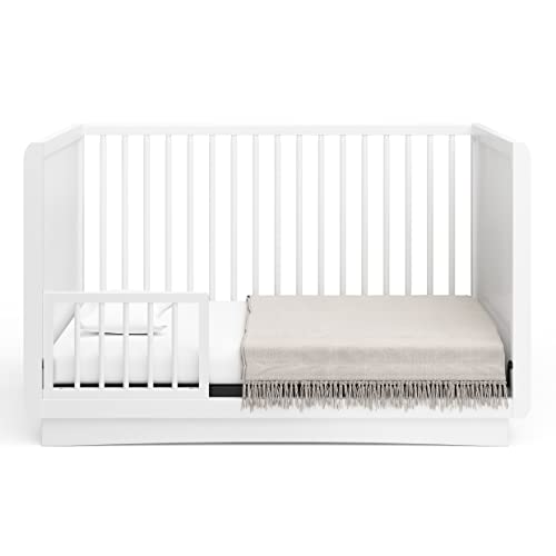 Storkcraft Skye 3-in-1 Convertible Crib (White) - Converts from Baby Crib to Toddler Bed and Daybed, Fits Standard Full-Size Crib Mattress, Adjustable Mattress Support Base