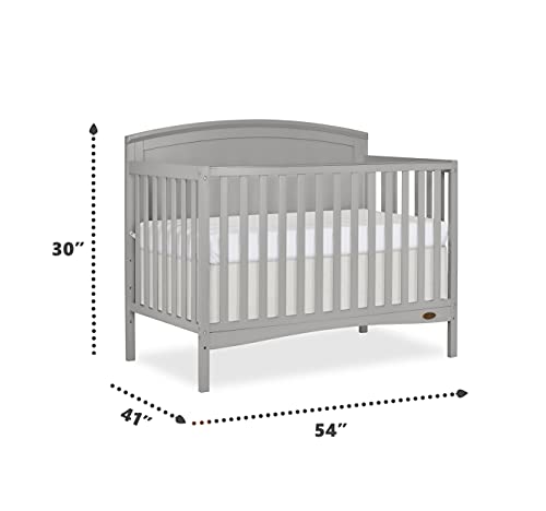 Dream On Me Eden 5-in-1 Convertible Full Panel Crib in Pebble Grey