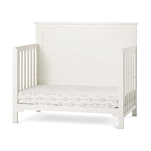 Forever Eclectic by Child Craft Farmhouse Flat Top 4-in-1 Convertible Crib (Brushed Cotton)
