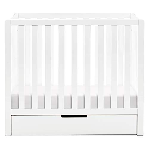 Carter's by DaVinci Colby 4-in-1 Convertible Mini Crib with Trundle Drawer in White, Greenguard Gold Certified, Undercrib Storage