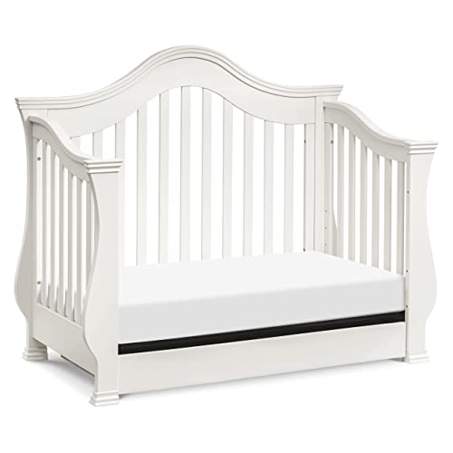 Million Dollar Baby Classic Ashbury 4-in-1 Convertible Crib with Toddler Bed Conversion Kit in White, Greenguard Gold Certified
