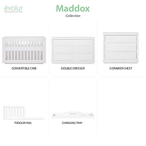 Evolur Maddox Modern Crib, Weathered White