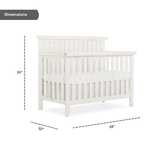 Sweetpea Baby Red Wood 4-in-1 Convertible Crib in Weathered White, Greenguard Gold Certified , 58x30x47 Inch (Pack of 1)