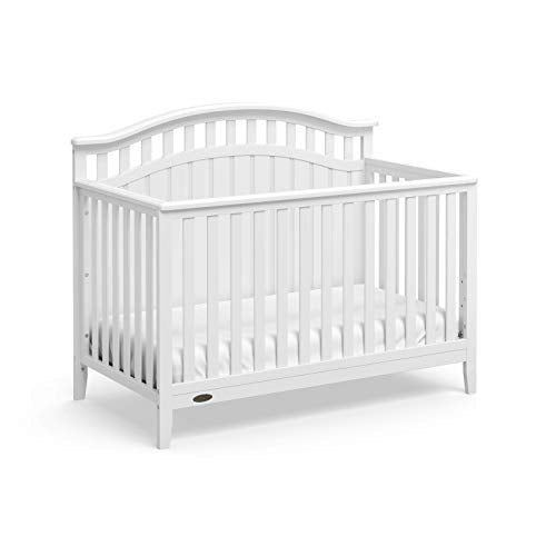 Graco Harper 5-in-1 Convertible Crib (White) - Converts from Baby Crib to Toddler Bed, Daybed and Full-Size Bed, Fits Standard Full-Size Crib Mattress, Adjustable Mattress Support Base