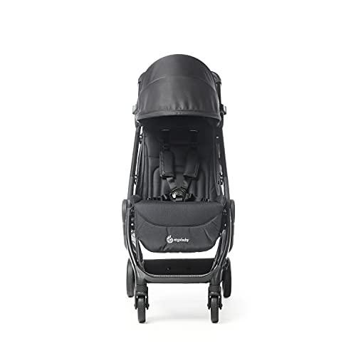 Ergobaby Metro+ Compact Baby Stroller, Lightweight Umbrella Stroller Folds Down for Overhead Airplane Storage (Carries up to 50 lbs), Car Seat Compatible, Black