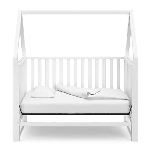 Storkcraft Orchard 5-in-1 Convertible Crib (White) – Canopy Style Baby Crib, Converts from Crib to Toddler Bed, Daybed and Full-Size Bed, Fits Standard Full-Size Crib Mattress