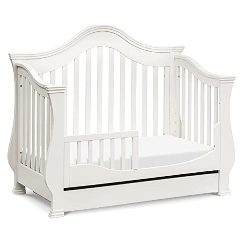 Million Dollar Baby Classic Ashbury 4-in-1 Convertible Crib with Toddler Bed Conversion Kit in White, Greenguard Gold Certified