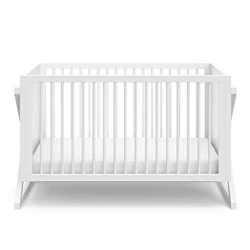 Storkcraft Equinox Convertible Crib (White) – Modern Baby Crib For Nursery, Contemporary Design, Fits Standard Full-Size Crib Mattress, Converts To Toddler Bed (Compatible With Guardrails) And Daybed
