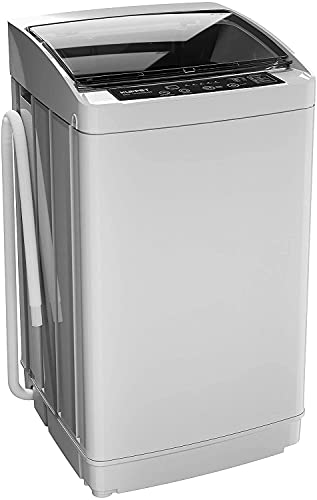 Full-Automatic Portable Washing Machine, Laundry Washer Spin with Drain Pump, Compact 1.01 Cu.ft,LED display,3 Washing Programs and 5 Water Levels,11 lb capacity, stainless steel inner tub