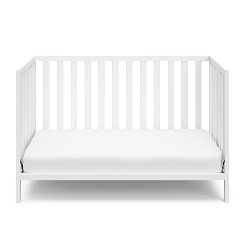 Storkcraft Pacific 4-in-1 Convertible Crib -(White) – Converts from Baby Crib to Toddler Bed, Daybed and Full-Size Bed, Fits Standard Full-Size Crib Mattress, Adjustable Mattress Support Base