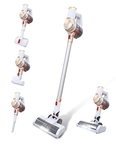 Cordless Vacuum Cleaner, 22Kpa Powerful Suction Cordless Stick Vacuum Cleaner, Up to 45min Runtime, 5-in-1 Efficient Cleaning with Powerful Motor Lightweight Vacuum for Carpet Hard Floor & Pet Hair