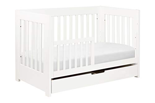 Babyletto Mercer 3-in-1 Convertible Crib with Toddler Bed Conversion Kit in White, Greenguard Gold Certified