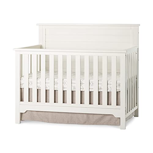 Forever Eclectic by Child Craft Farmhouse Flat Top 4-in-1 Convertible Crib (Brushed Cotton)