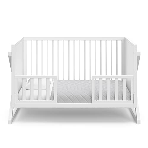 Storkcraft Equinox Convertible Crib (White) – Modern Baby Crib For Nursery, Contemporary Design, Fits Standard Full-Size Crib Mattress, Converts To Toddler Bed (Compatible With Guardrails) And Daybed